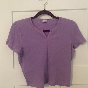 Waffle Notch T-Shirt in Lilac